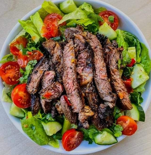 Salade viande steak